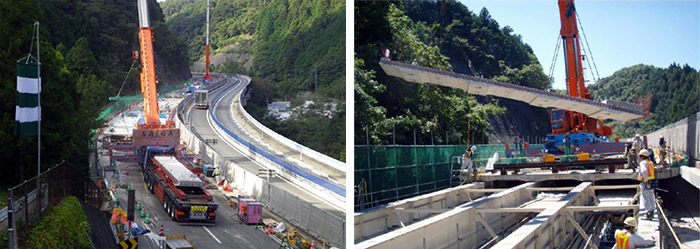 平成23年度 吹矢谷橋(下り線)施工時の状況