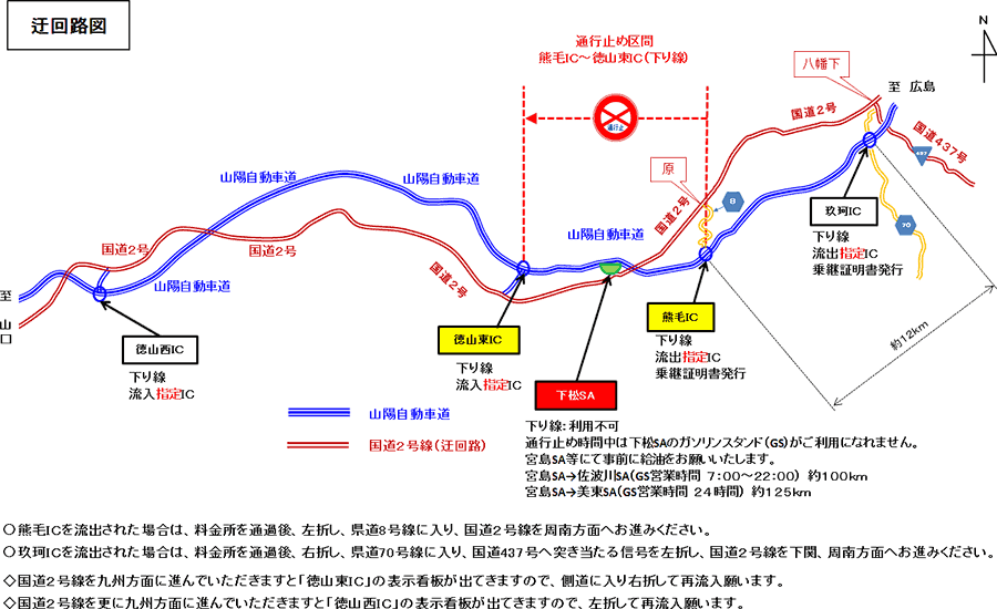 通行止め時迂回路のご案内