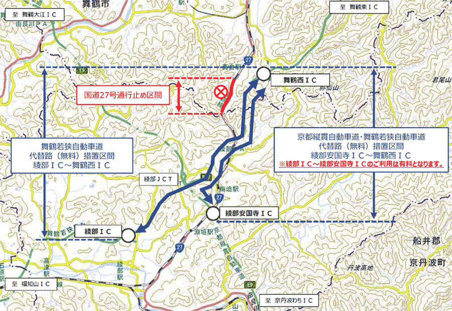 E9 京都縦貫自動車道、E27 舞鶴若狭自動車道の事例