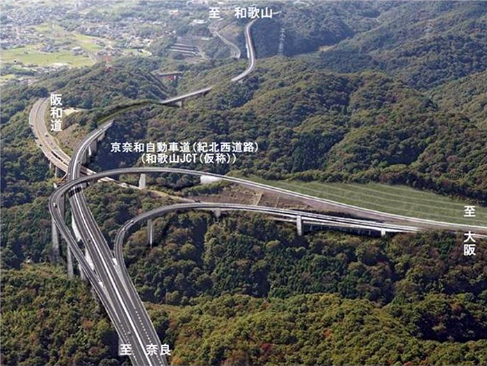 京奈和自動車道（紀北西道路）（和歌山JCT（仮称））の完成イメージ