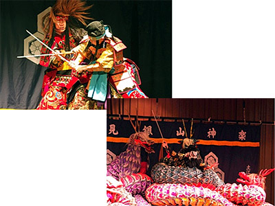島根県大田市刺鹿神楽団による伝統芸能“石見神楽”の披露