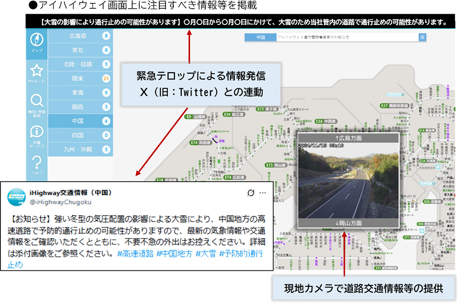 冬の高速道路の安全・安心について