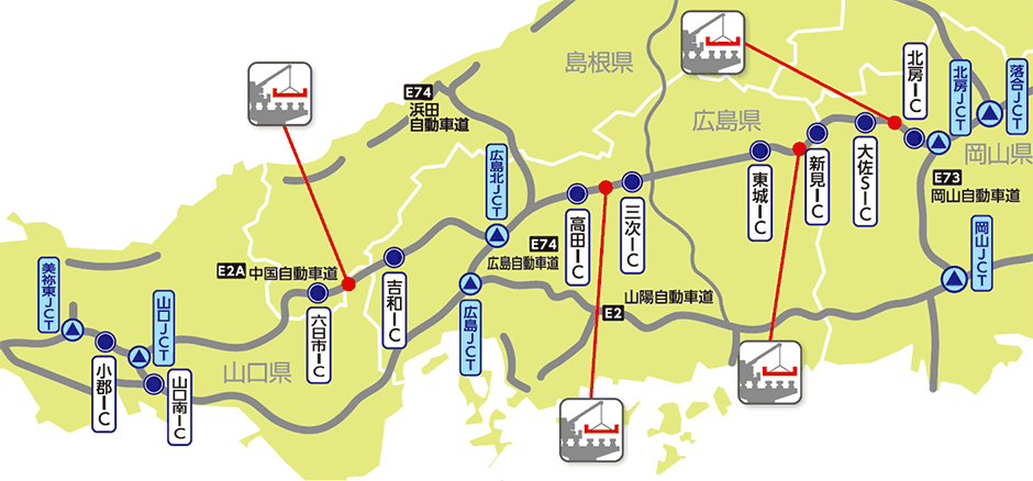 昼夜連続対面通行規制を実施する区間