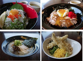 石鎚山SA（上り線）での昼食（一部抜粋）