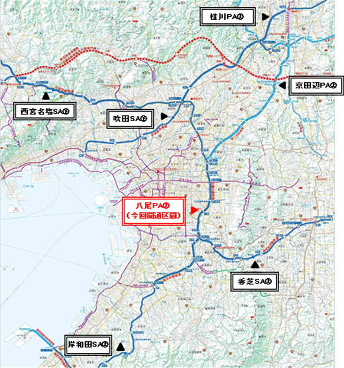 休憩施設（SA・PA）の配置