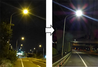 道路照明更新工事
