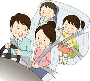 全席シートベルトの着用を