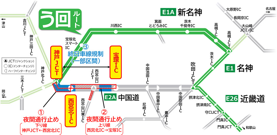 迂回ルート図