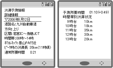 携帯 渋滞予測情報