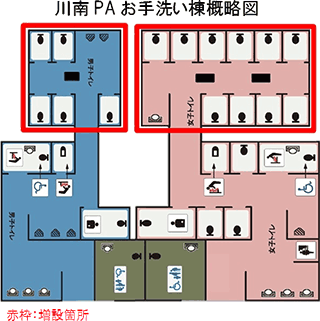 川南PAお手洗い棟概略図