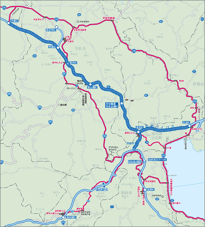 東九州自動車道（中津IC～日出JCT）・日出バイパス