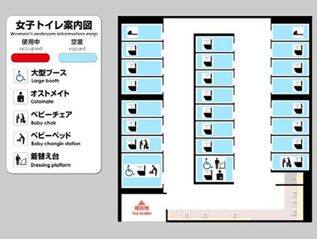 空きブース案内表示と案内ランプ