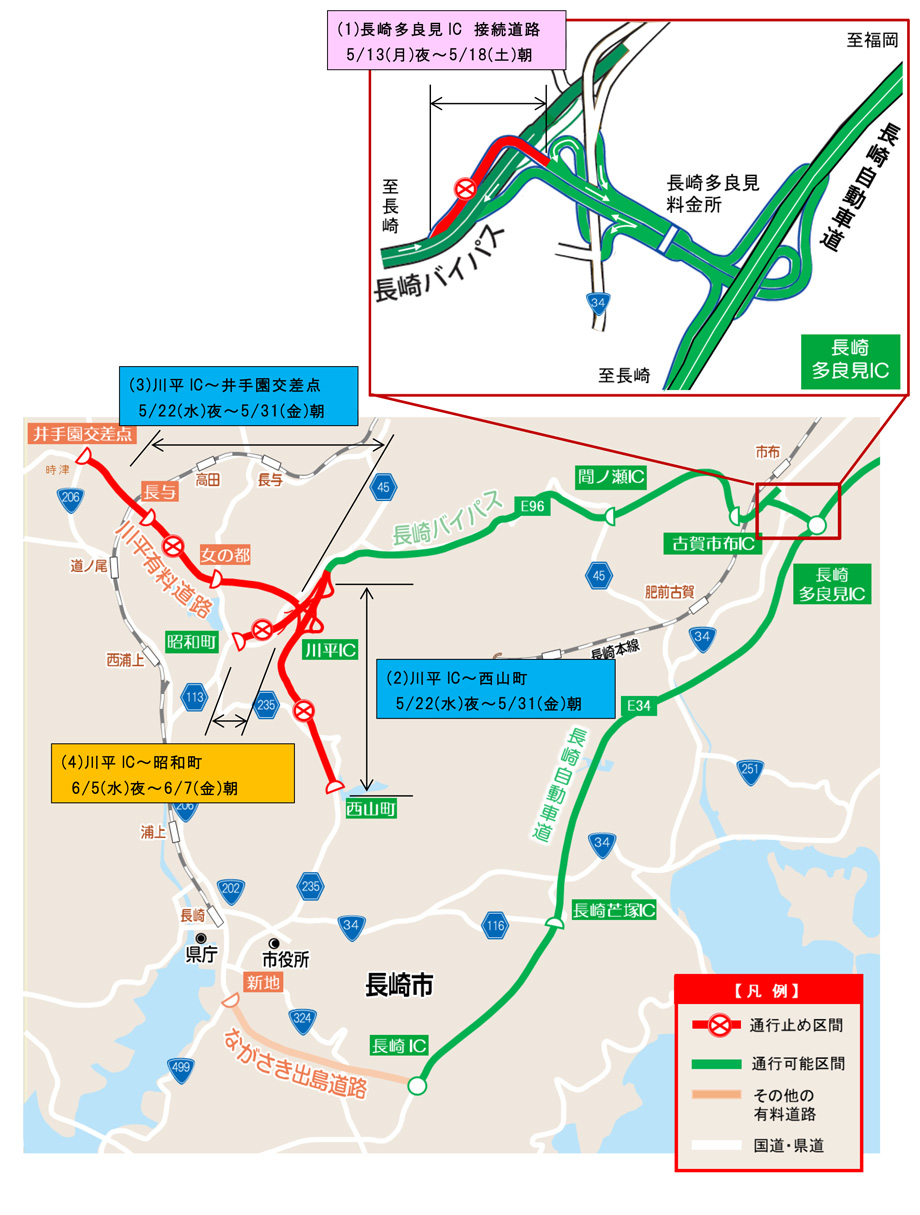 閉鎖個所 位置図