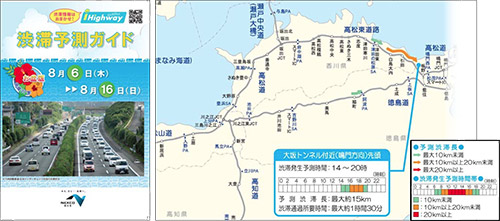 冊子の表紙　冊子『お盆の渋滞予測ガイド』の掲載内容