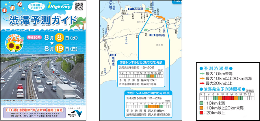 冊子の表紙 冊子『お盆の渋滞予測ガイド』の掲載内容