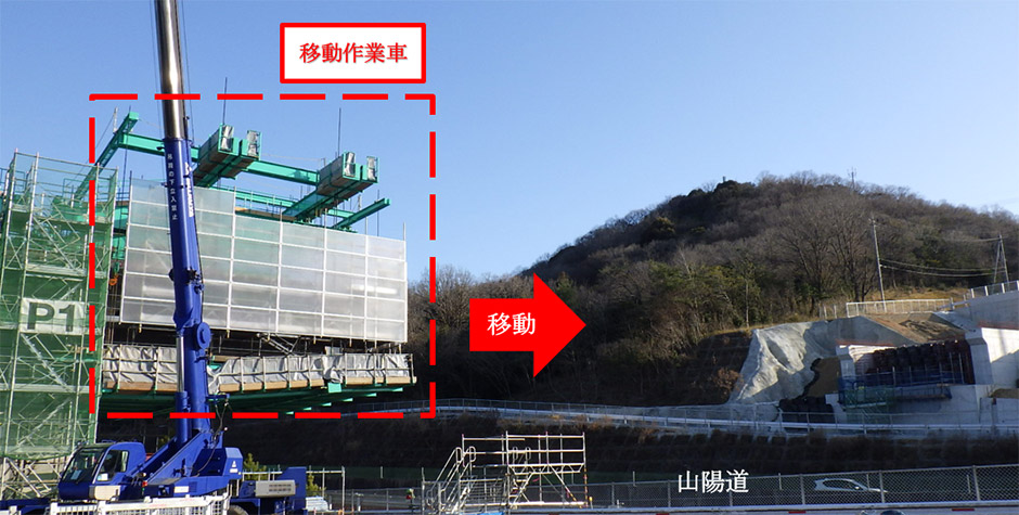 移動作業車の移動（イメージ）