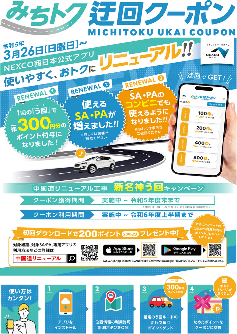 終日車線規制の期間および区間