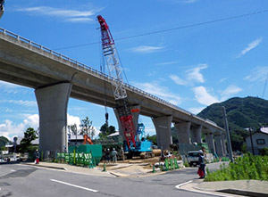平間橋施工状況（平成27年7月9日撮影）