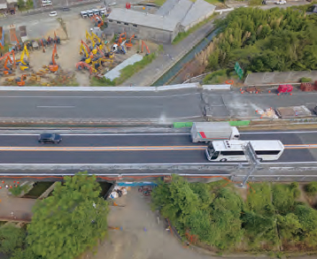一般車両の通行を再開した川田橋