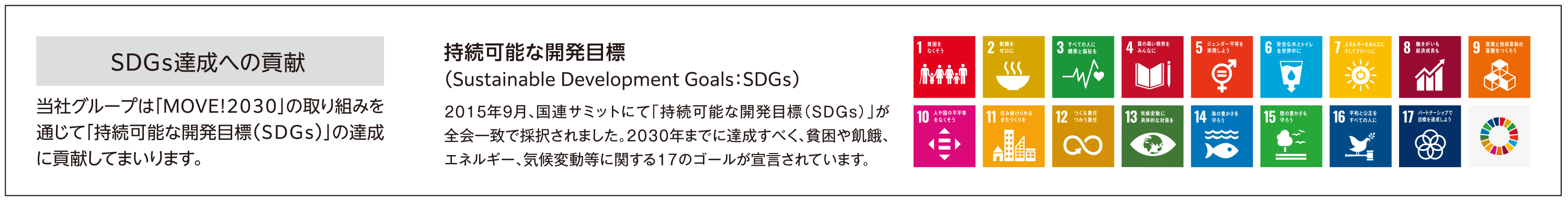 SDGs達成への貢献