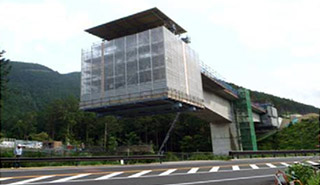 大阪向き（Aランプ）の橋の架設イメージ