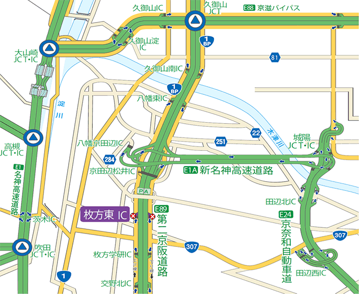 E 第二京阪道路 枚方東ic出入口 上下線 で夜間閉鎖を実施いたします Nexco 西日本 企業情報