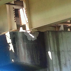 179.6kp付近　木山川橋の被害状況