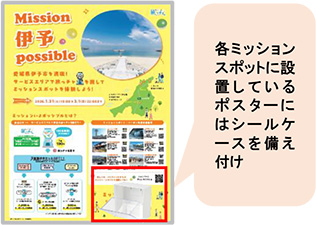各ミッションスポットに設置しているポスターにはシールケースを備え付け