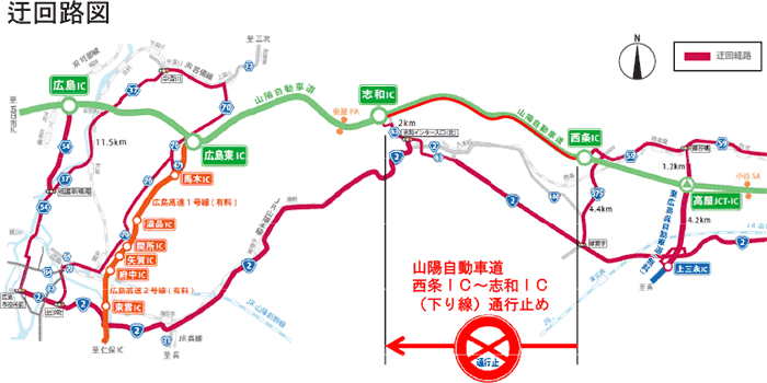 通行止め時迂回路のご案内