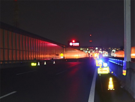 夜間車線規制イメージ