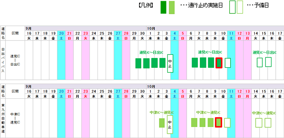 変更後カレンダー